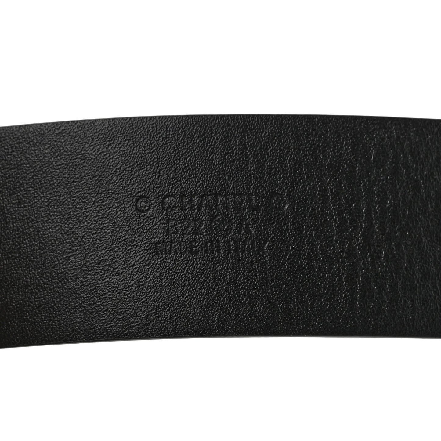 Calfskin Metal Enamel CC Belt 85 34 Black
