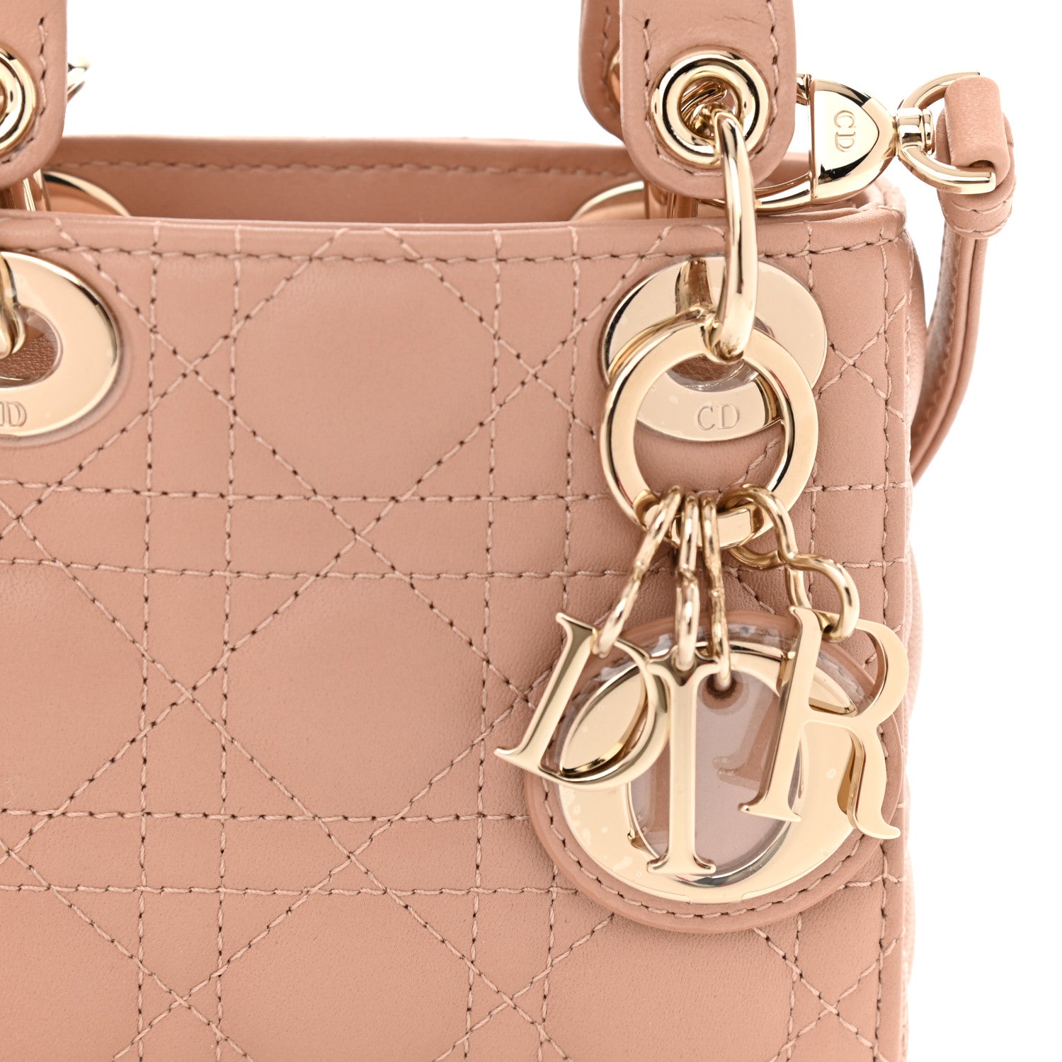 Christian Dior Lambskin Cannage Micro Lady Dior Rose Des Vents 8 of 10