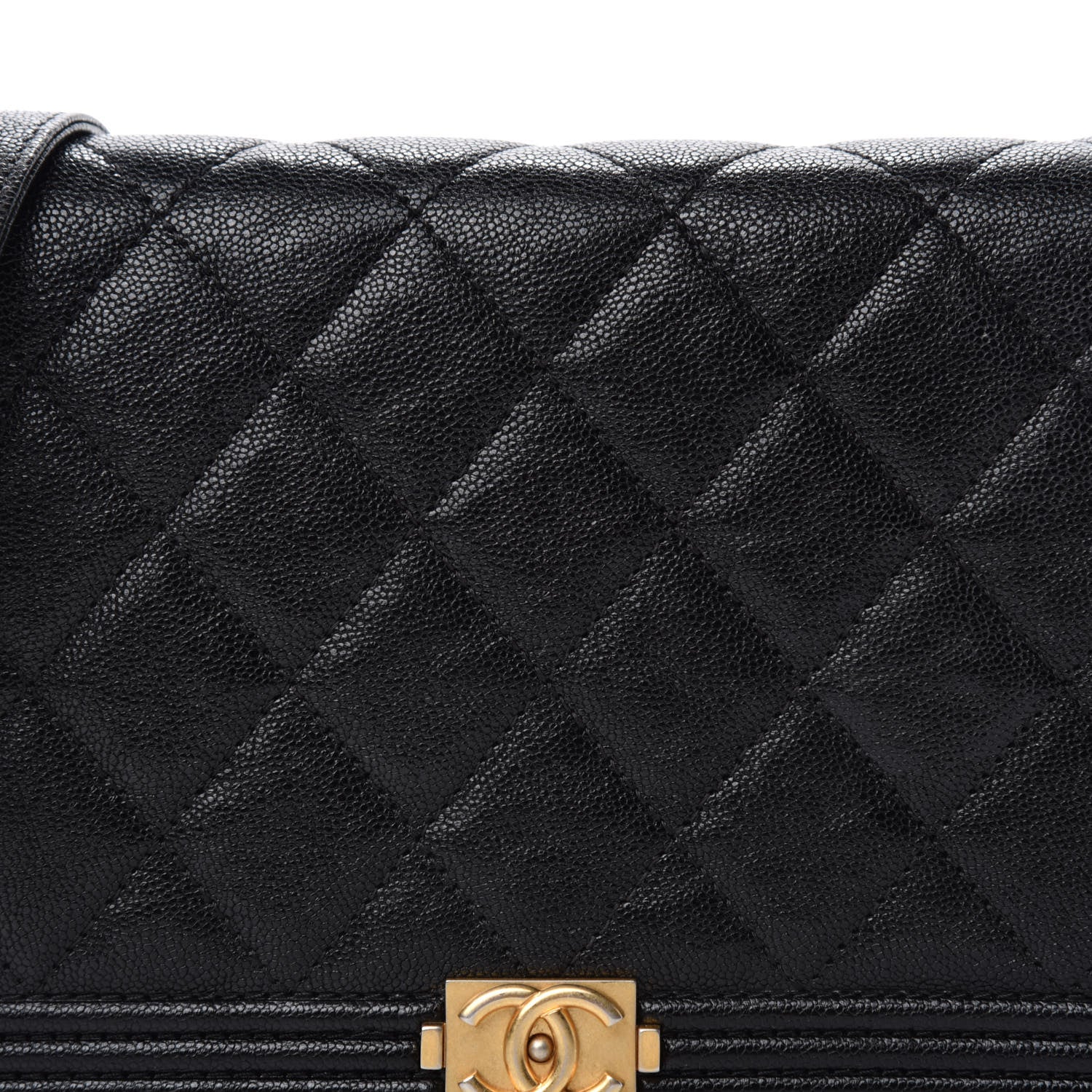 Chanel Caviar Quilted Boy Wallet On Chain WOC Black 12 of 12