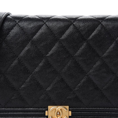 Chanel Caviar Quilted Boy Wallet On Chain WOC Black 12 of 12