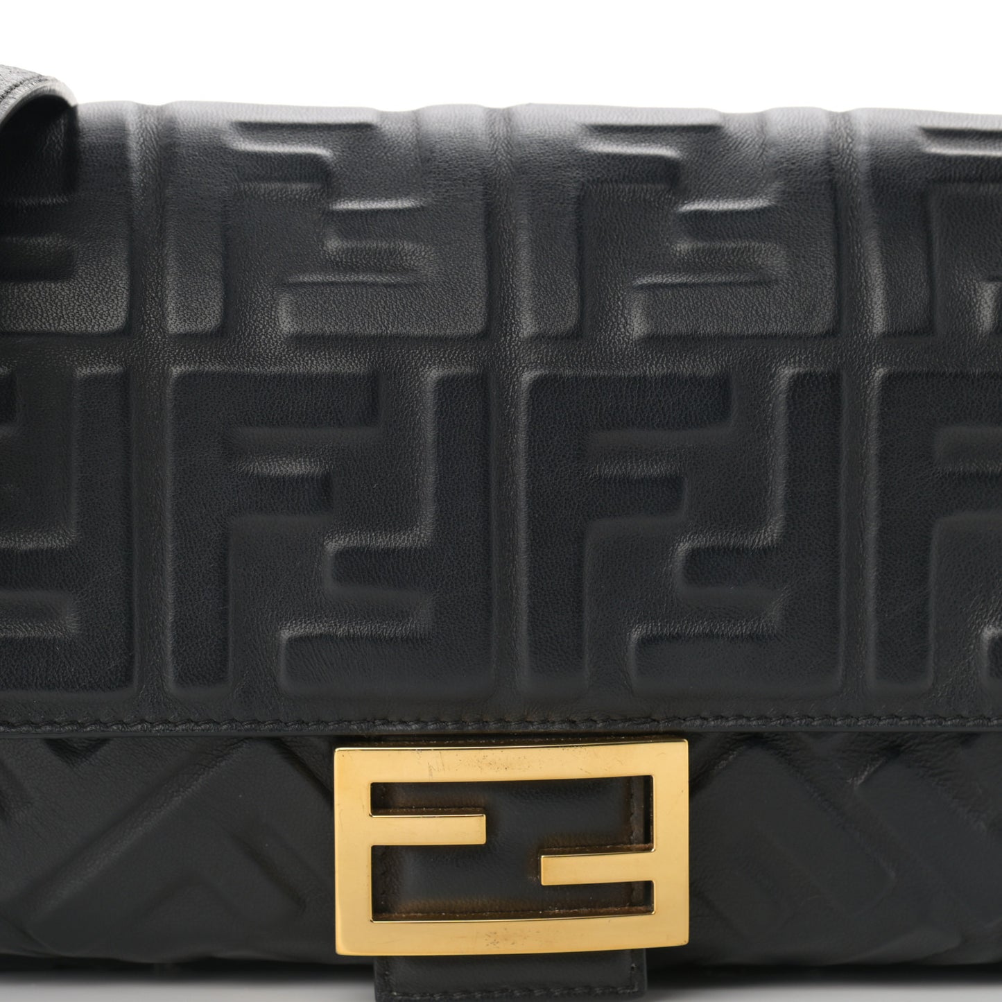 Nappa FF 1974 Embossed Baguette Black