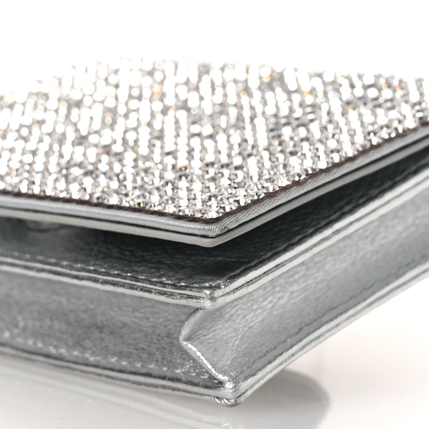 Swarovski Crystal Convertible Belt Bag Silver