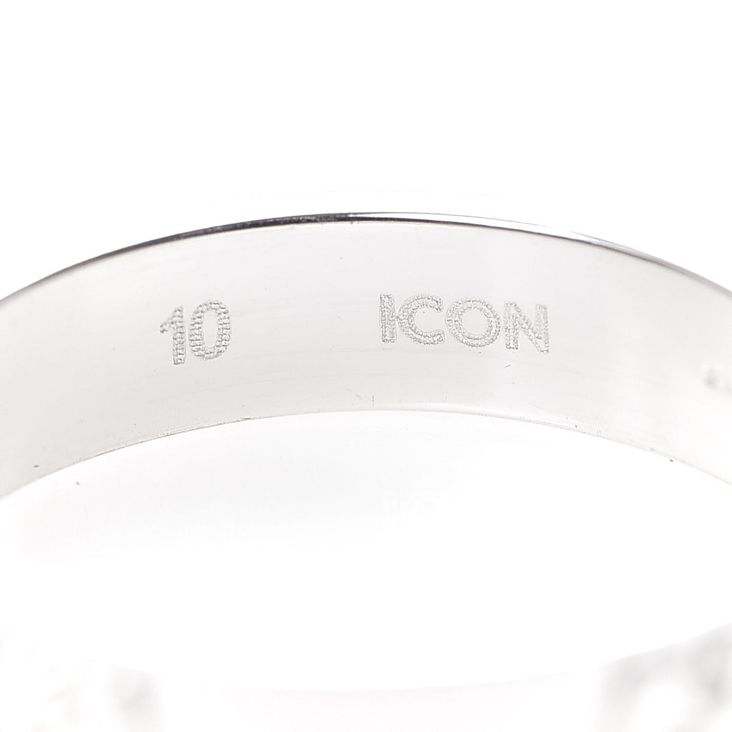 18K White Gold 4mm Icon Thin Band Ring 50 5.25