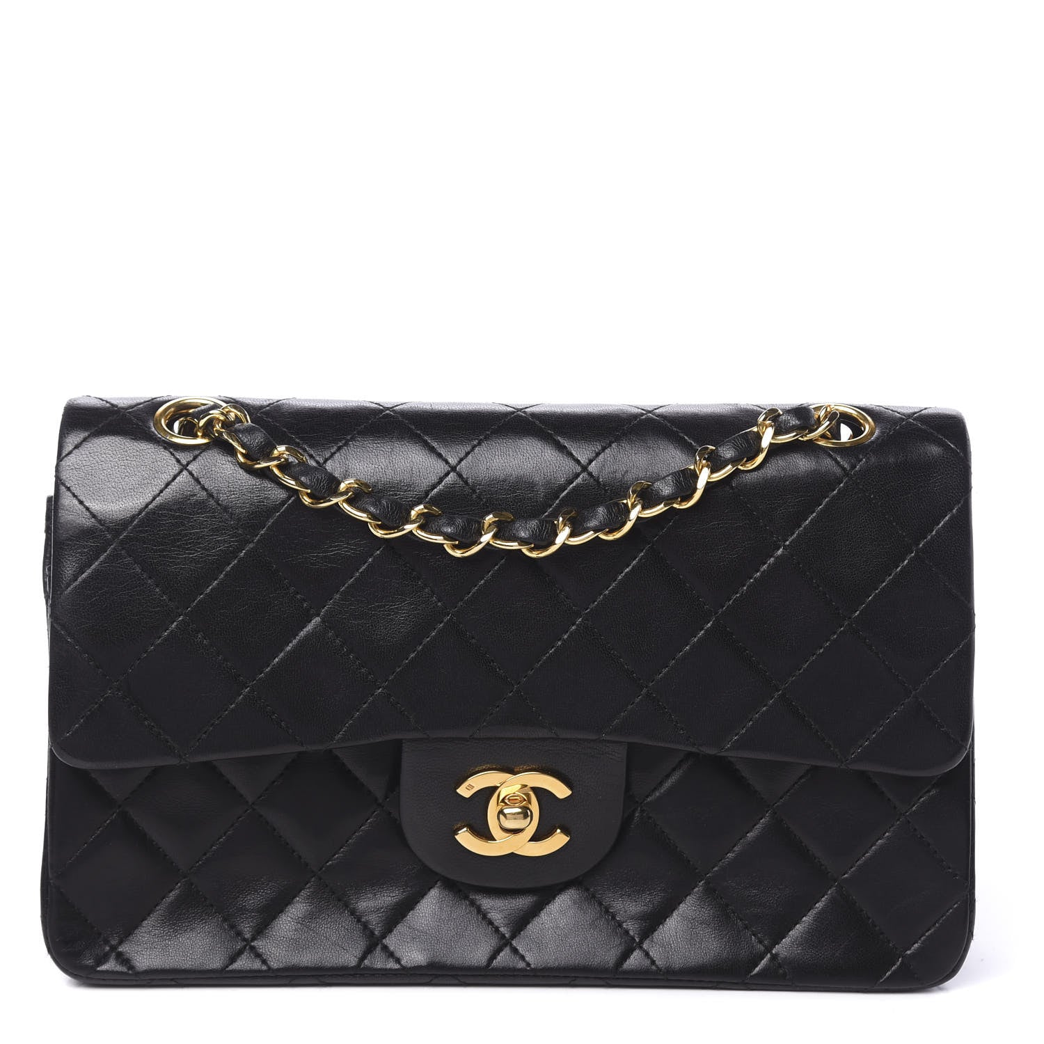 Chanel Lambskin Quilted Small Double Flap Black 1 of 12
