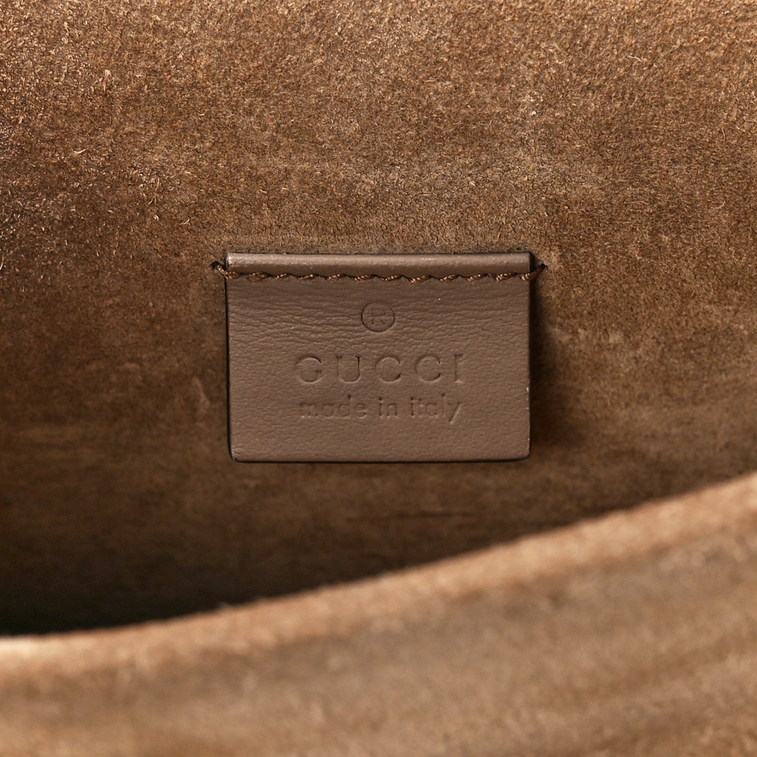 Gucci GG Supreme Monogram Suede Crystal Small Dionysus Shoulder Bag Beige Ebony Taupe 6 of 11