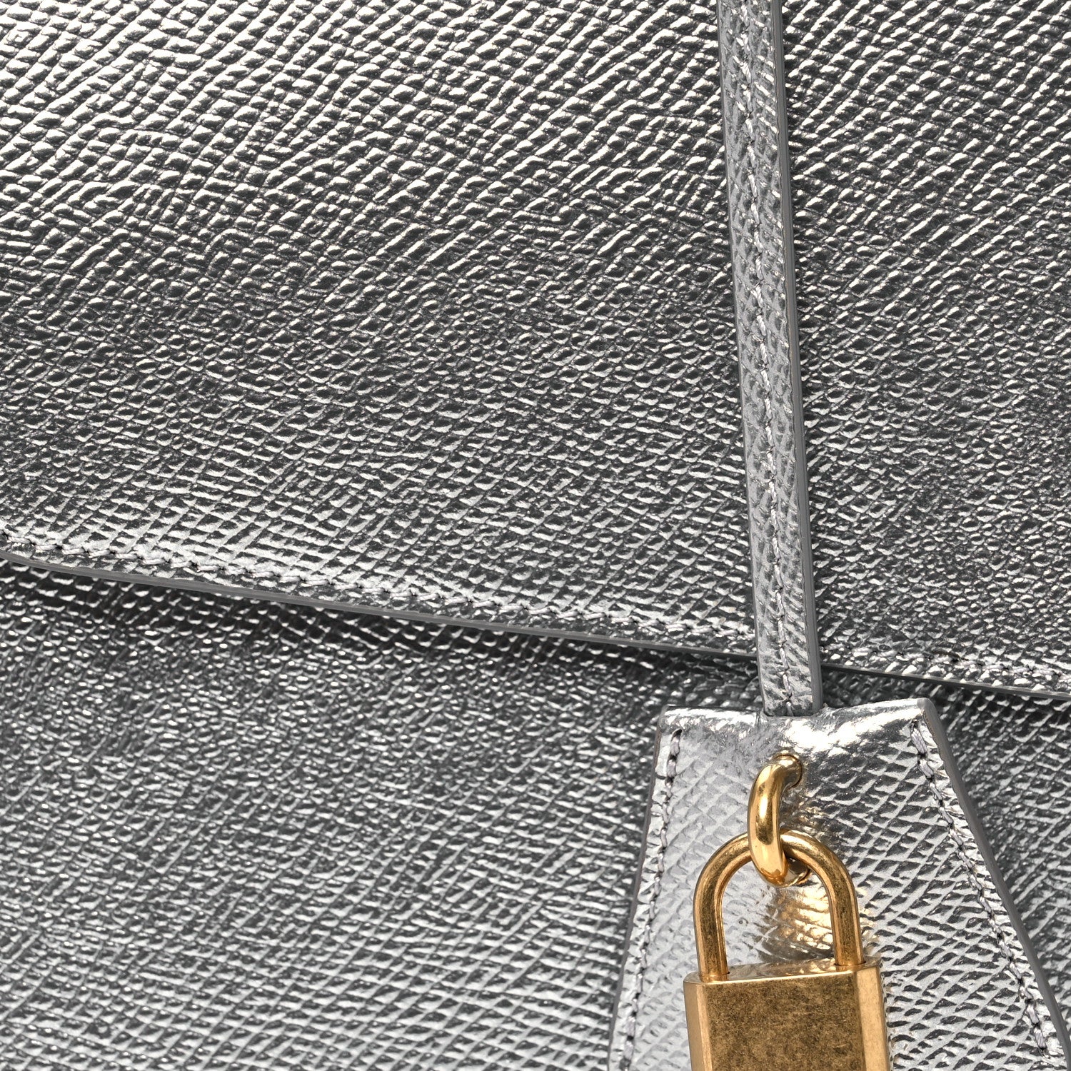 Celine Grained Calfskin Cartable Medium Briefcase Silver 9 of 13