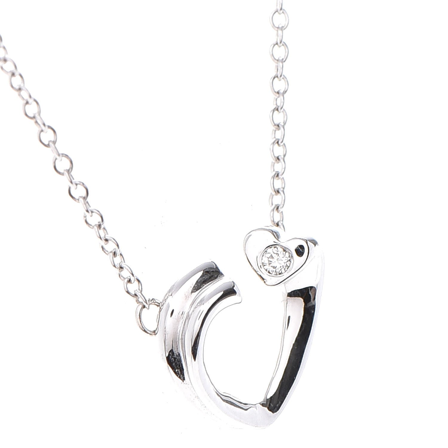 Tiffany 18K White Gold Diamond Paloma Picasso Tenderness Heart Pendant Necklace 5 of 7