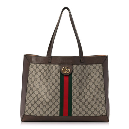 Gucci GG Supreme Monogram Web Large Ophidia Tote Brown 3 of 22