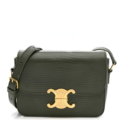 Celine Lizard Teen Triomphe Golden Khak 1 of 14