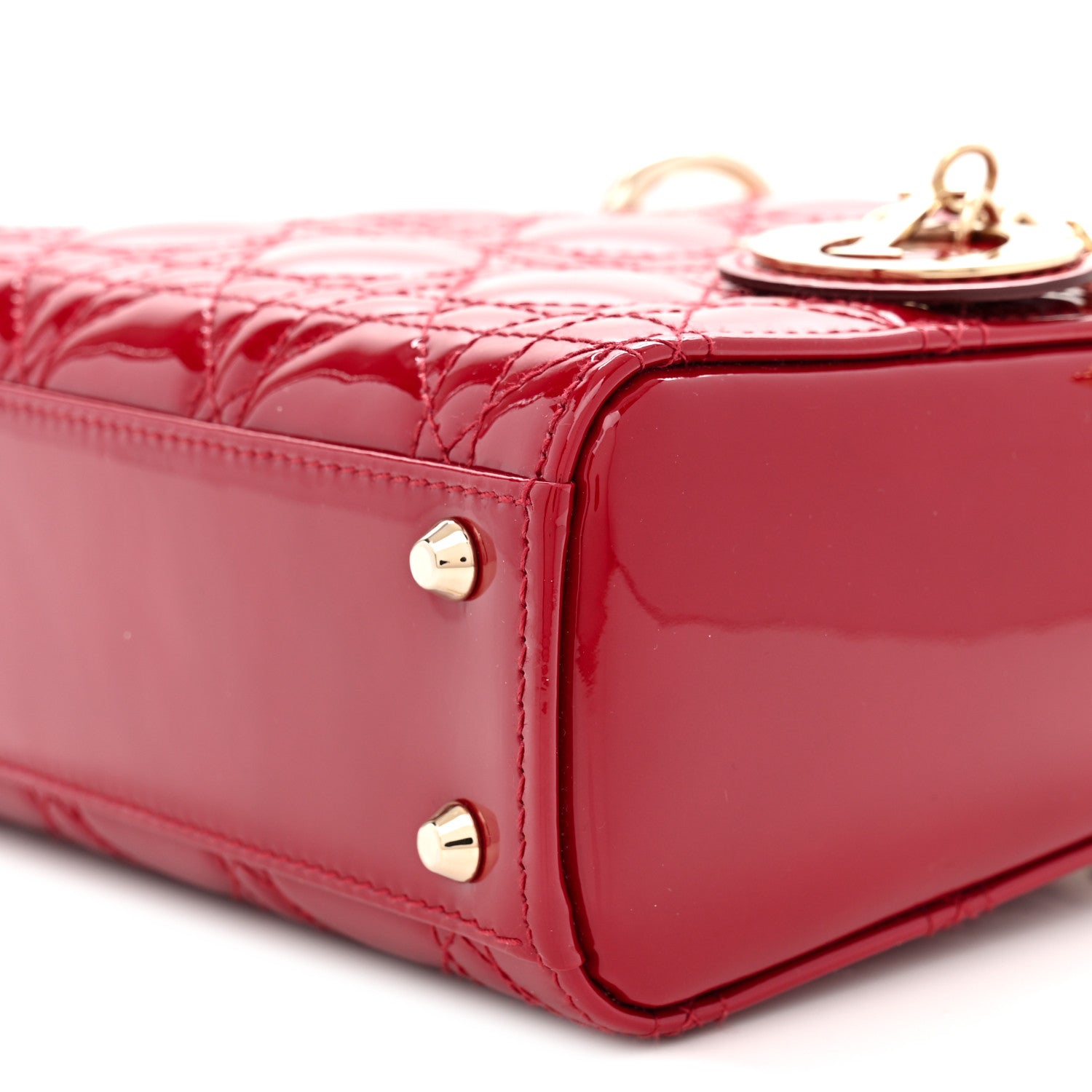 Christian Dior Patent Cannage Mini Lady Dior Red 10 of 12