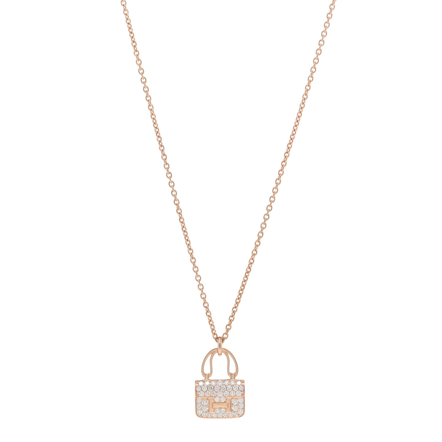 18K Rose Gold Diamond Constance Amulettes Pendant Necklace