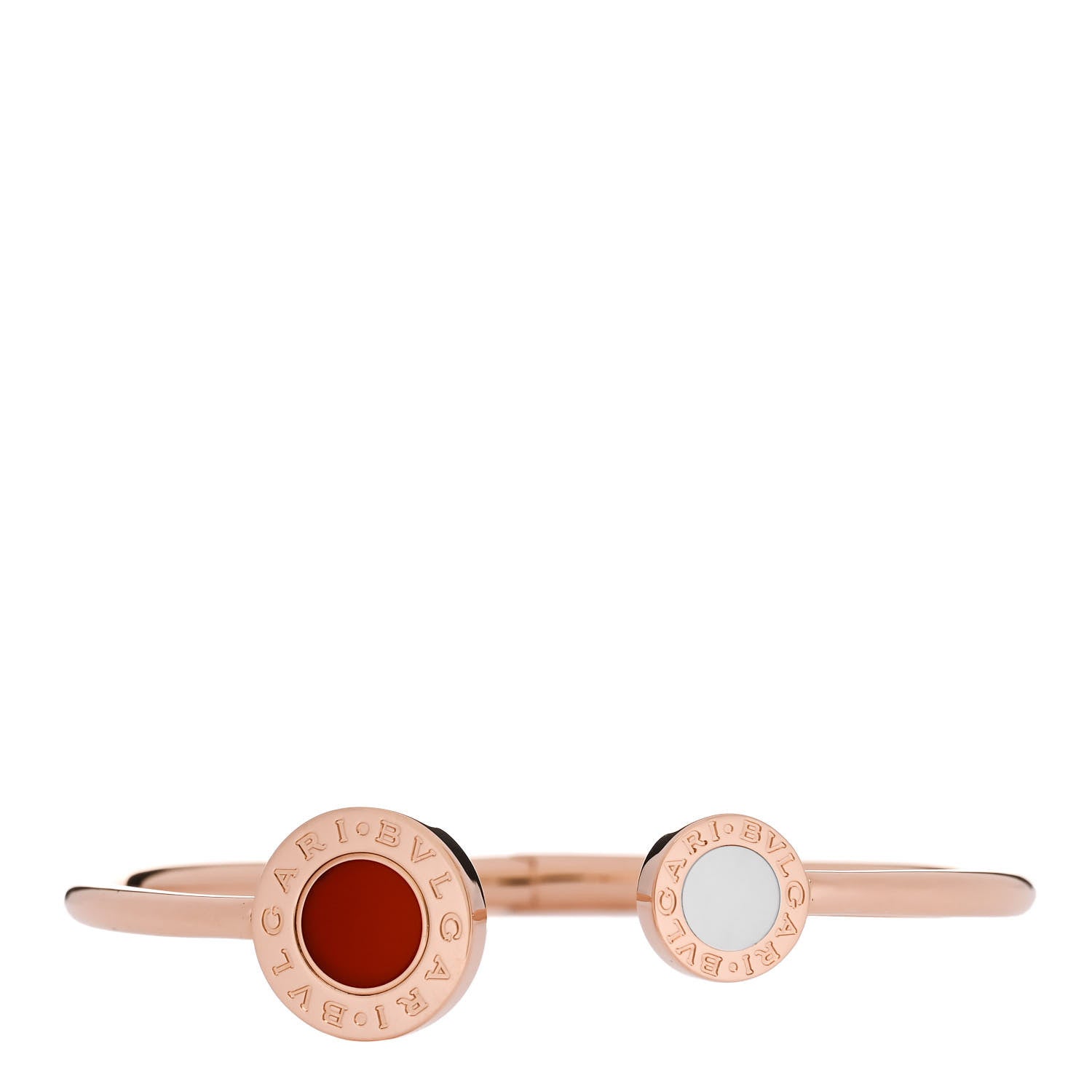 Bulgari 18K Rose Gold Mother of Pearl Carnelian BVLGARI BVLGARI Flip Cuff Bracelet S 1 of 5