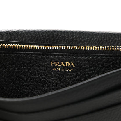 Prada Vitello Grain Continental Flap Wallet Black 7 of 8