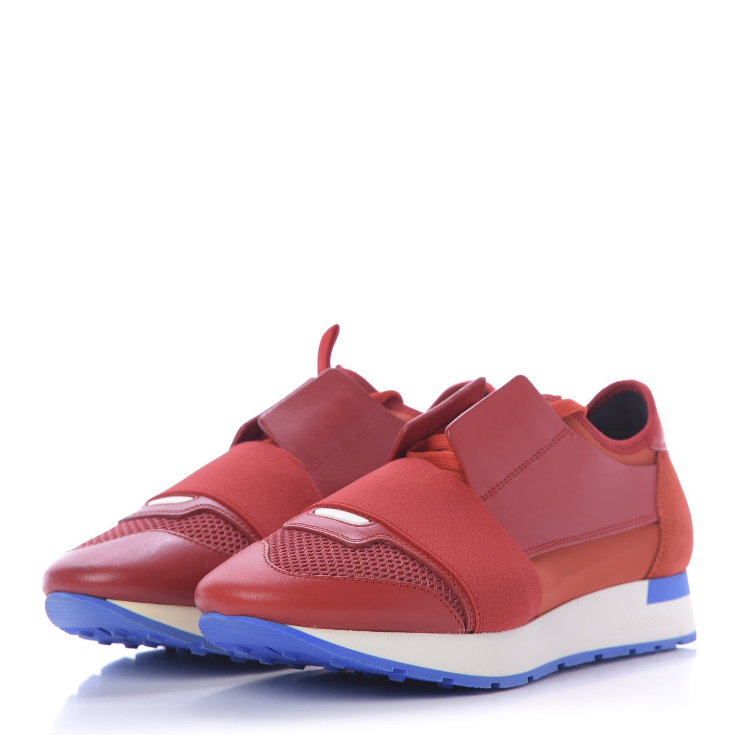 Balenciaga Mesh Calfskin Neoprene Suede Womens Race Runner Sneakers 39 Rouge 3 of 10