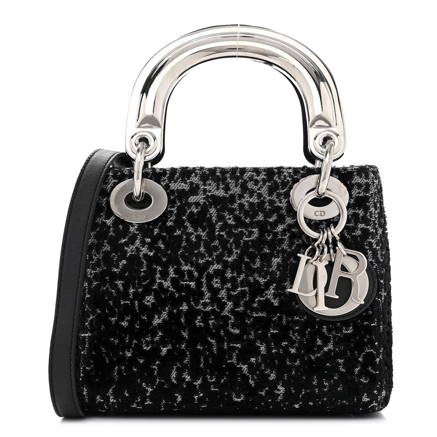 Christian Dior Velvet Leopard Print Mini Lady Dior Black 1 of 10