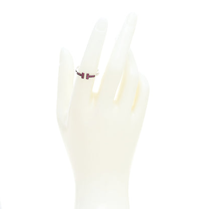 Tiffany 18K White Gold Ruby T Wire Ring 53 6.5 2 of 5