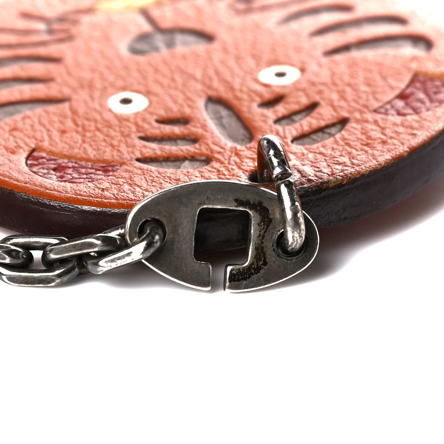 Tadelakt Tiger Key Chain Bag Charm Potiron