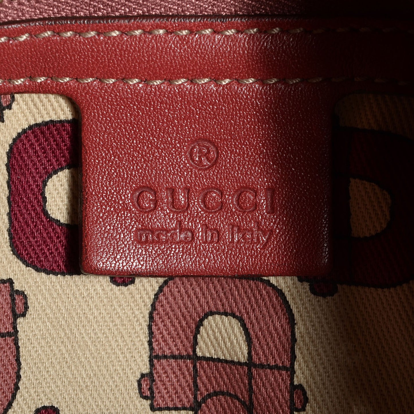 Guccissima Large Horsebit Chain Hobo Red