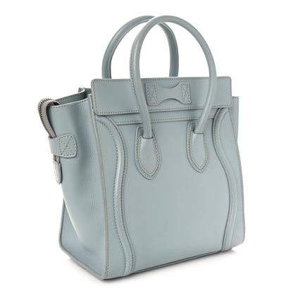 Celine Drummed Calfskin Micro Luggage Sky Blue 3 of 9