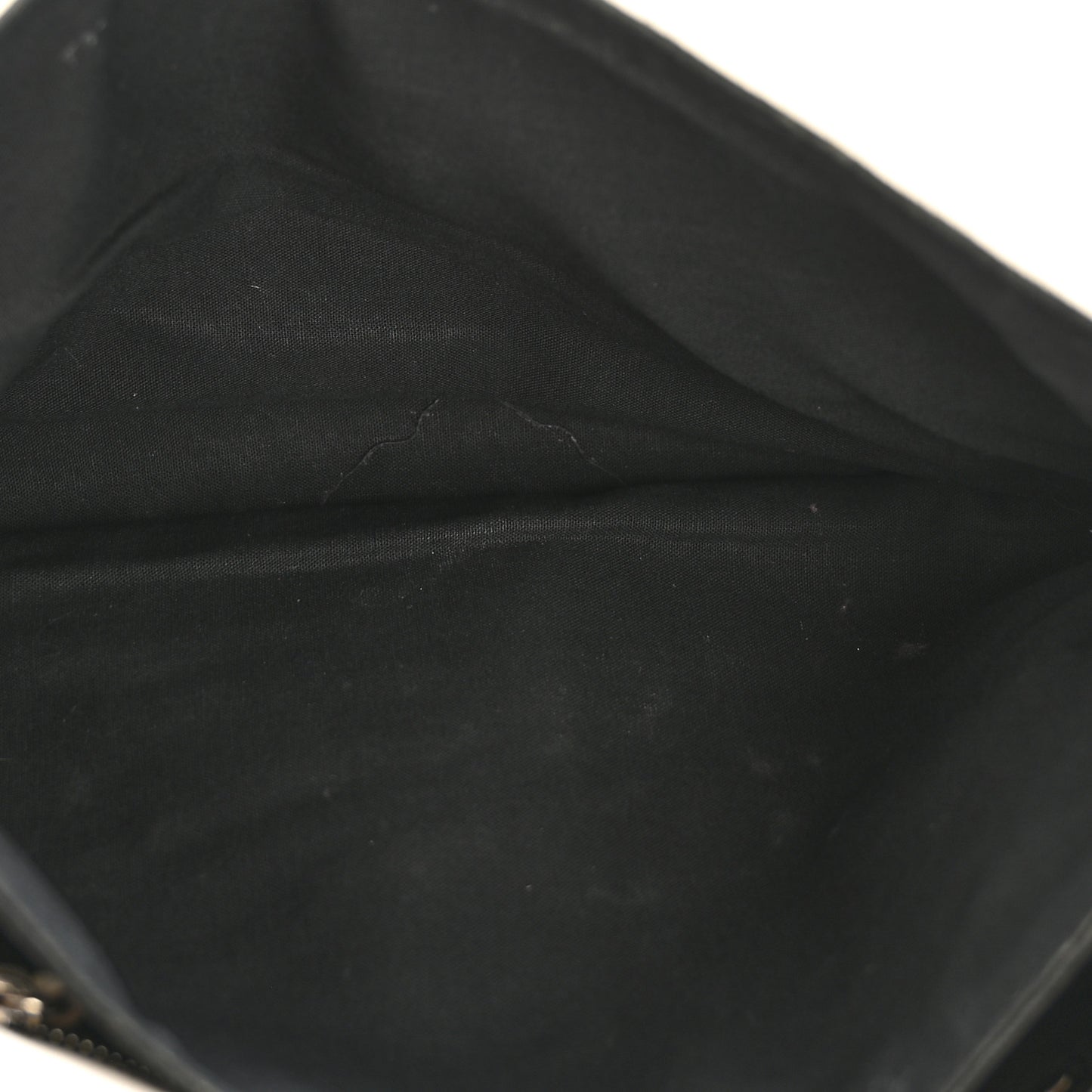 Chevre Silver Metallic Edge Hardware Envelope Clutch Gris Glace