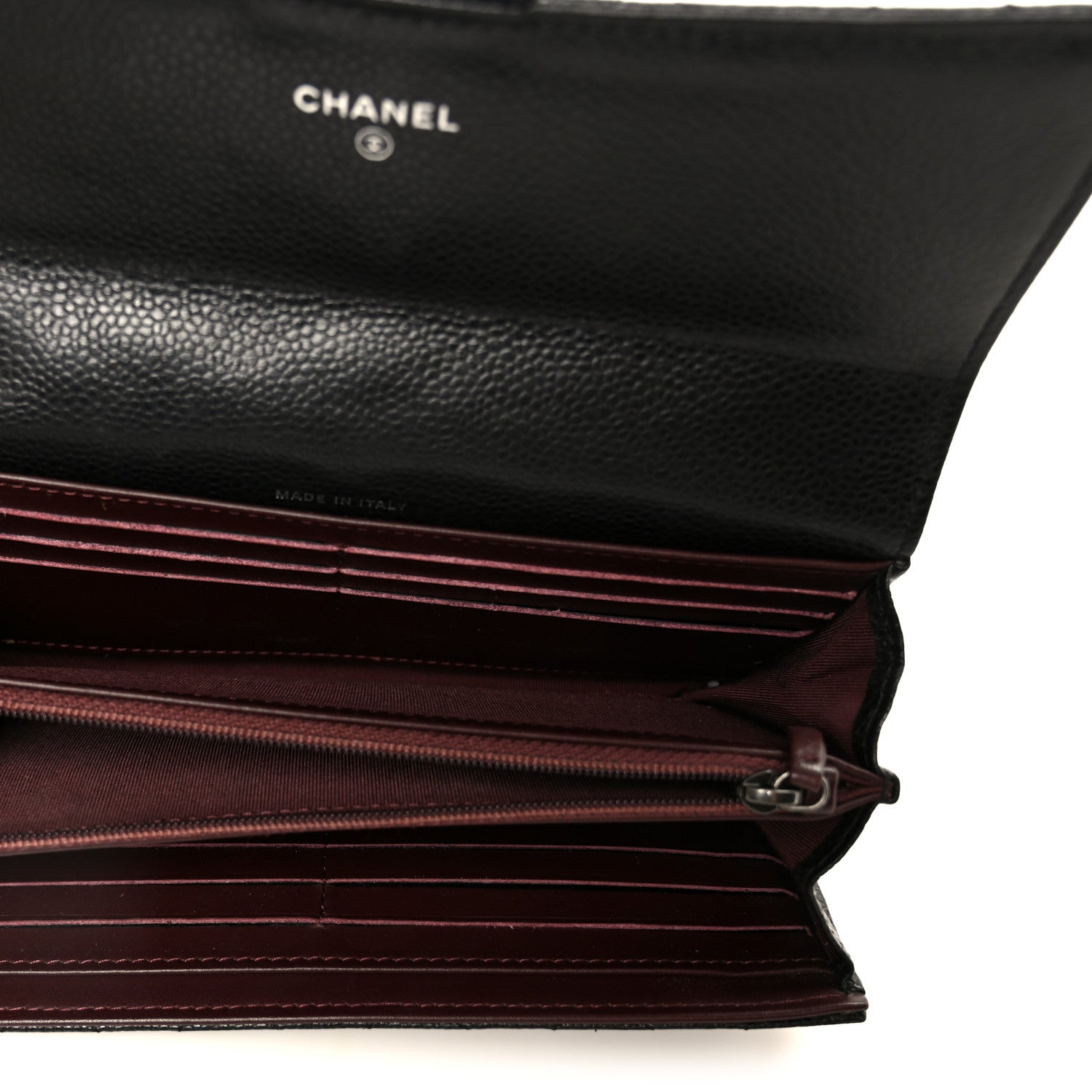 Chanel Caviar Quilted Large Gusset Flap Wallet Black 5 of 9