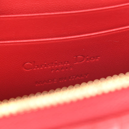 Christian Dior Lambskin Cannage Dioramour Lady Dior Phone Holder Bright Red 6 of 9