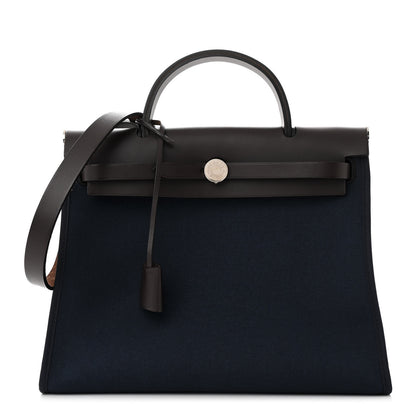 Hermes Toile Vache Hunter Herbag Zip PM Bleu Marine Ebene 1 of 12