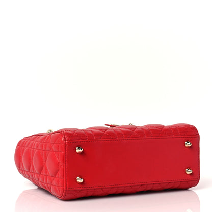 Christian Dior Lambskin Cannage Small My Lady Dior Red 4 of 9