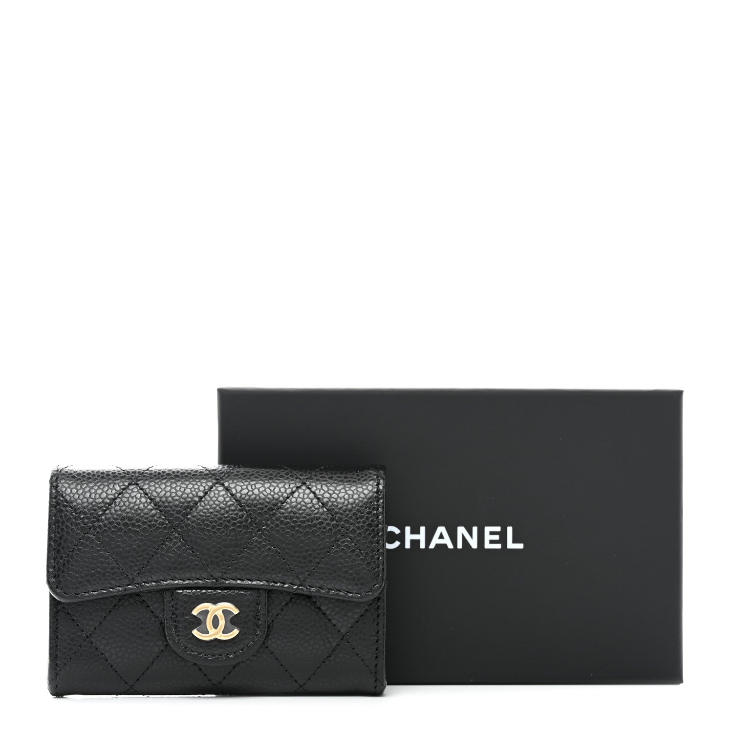 Chanel Caviar Quilted Flap Card Holder Wallet Black 10 of 10