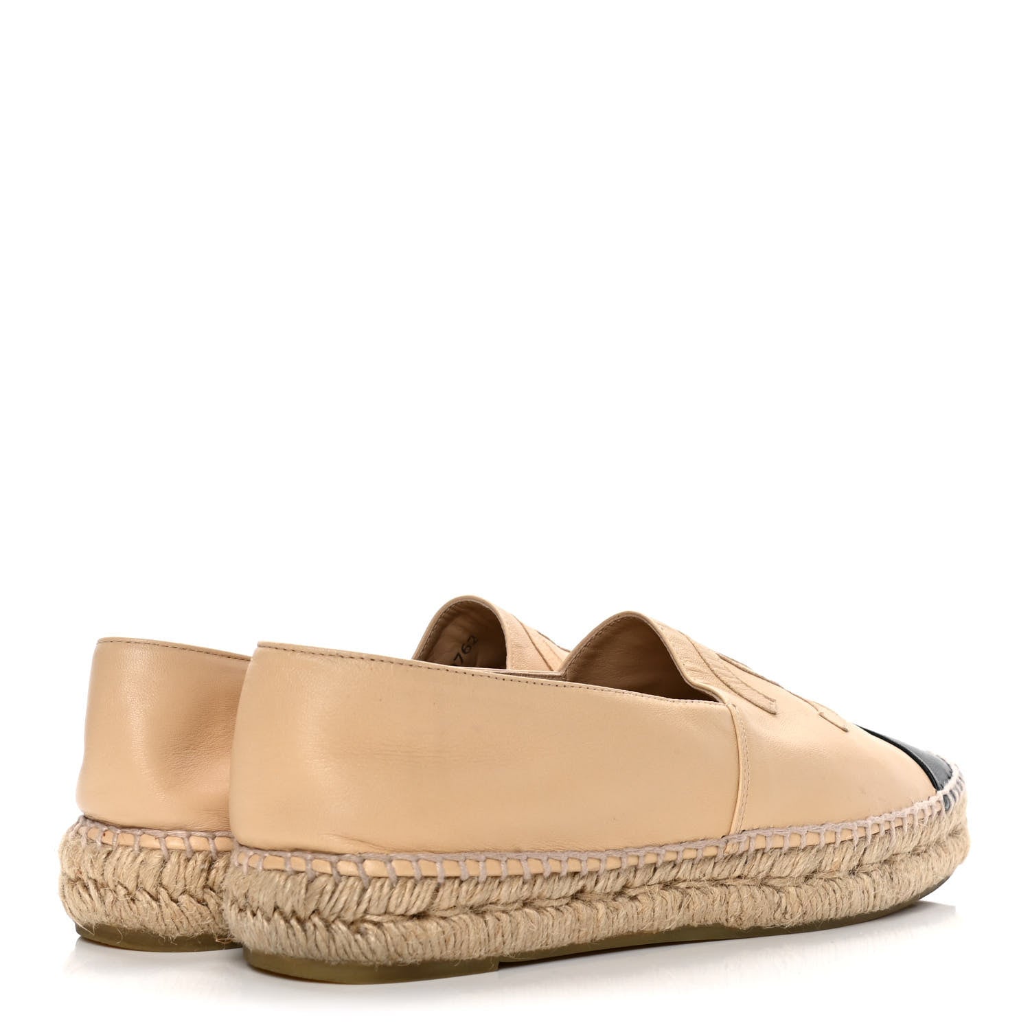 Chanel Lambskin CC Espadrilles 40 Beige Black 3 of 4