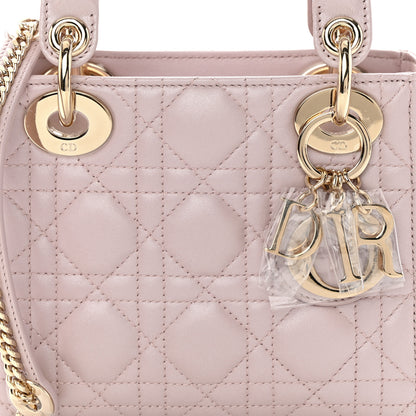 Christian Dior Metallic Lambskin Cannage Mini Lady Dior Lotus 8 of 11