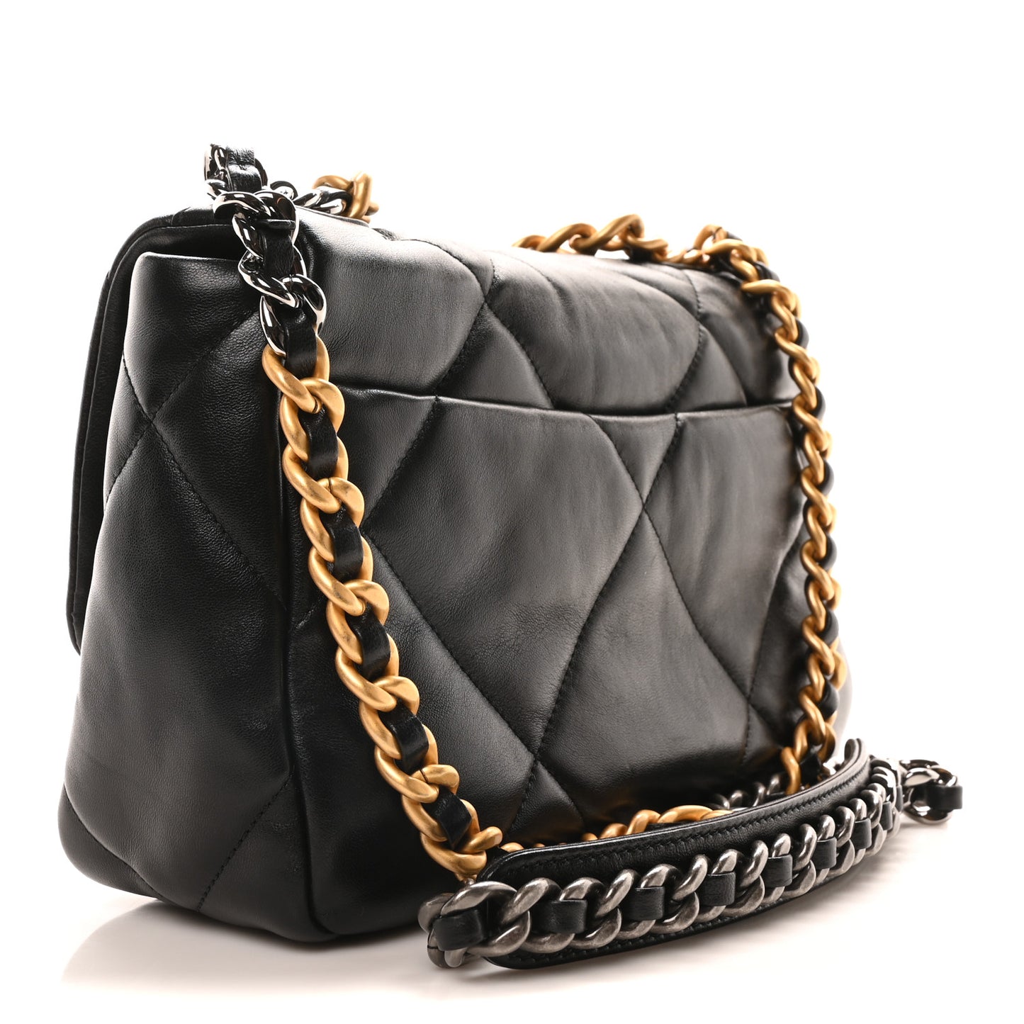 Lambskin Quilted Medium Chanel 19 Flap Black