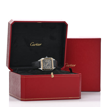 Cartier Stainless Steel 18K Yellow Gold Alligator 31.4mm Santos Dumont Quartz Watch Grey 5 of 5