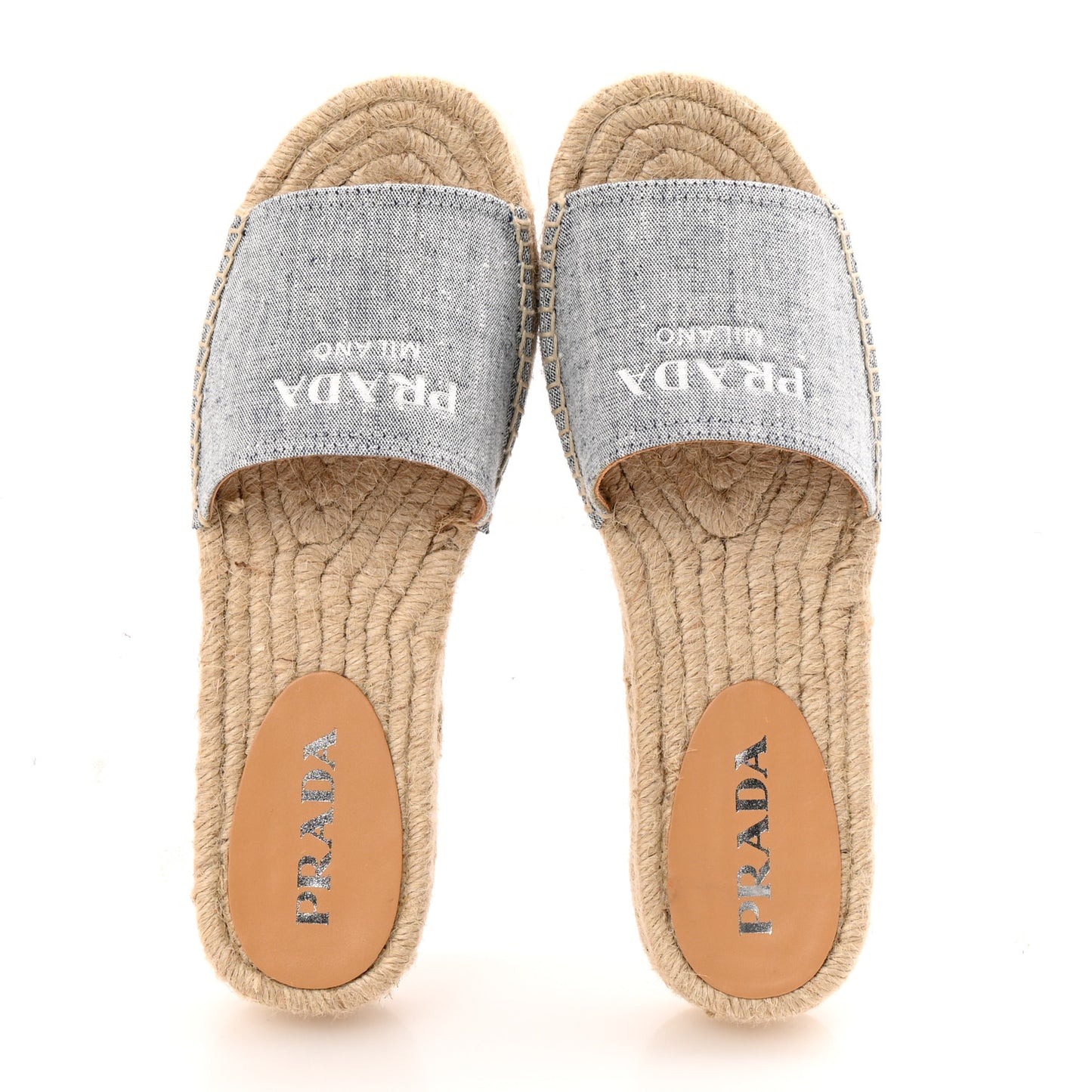 Canvas Logo Espadrille Platform Sandals 38 Blue