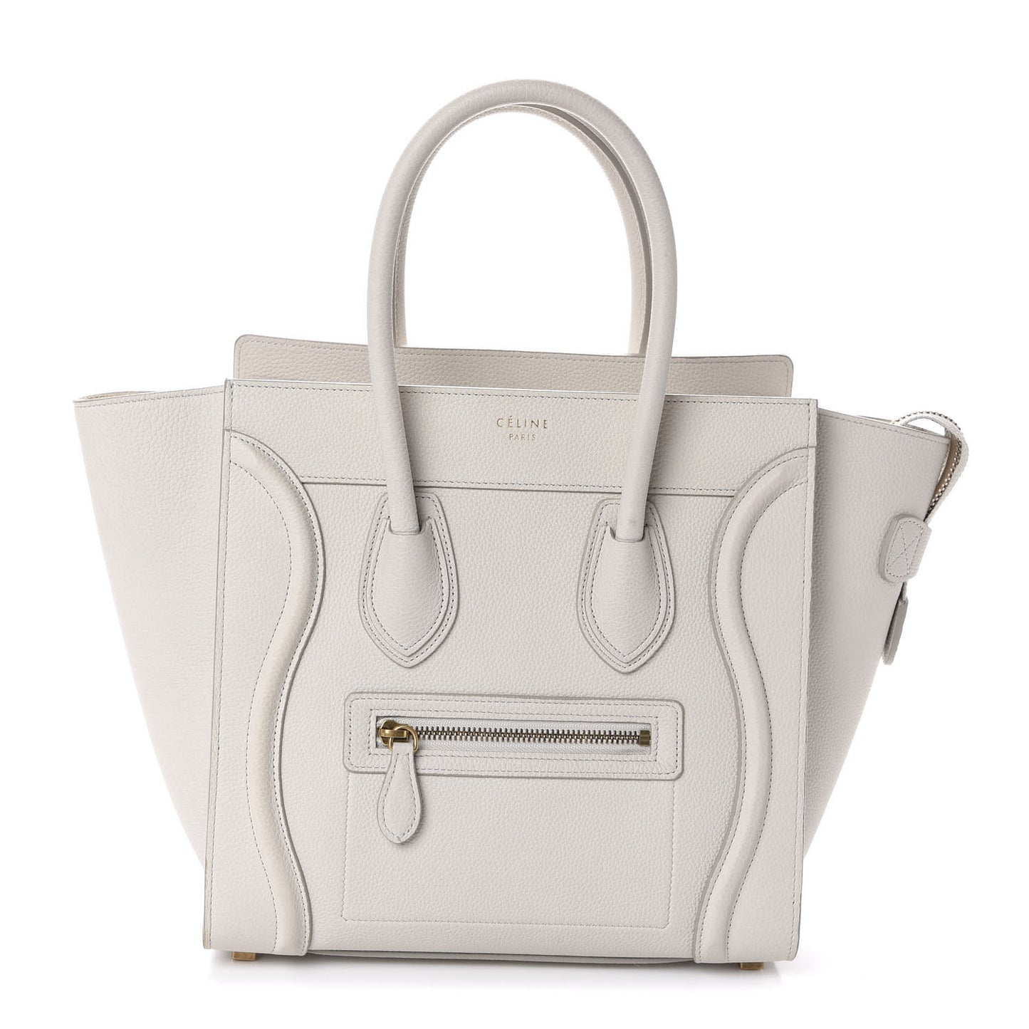 Drummed Calfskin Micro Luggage Chalk