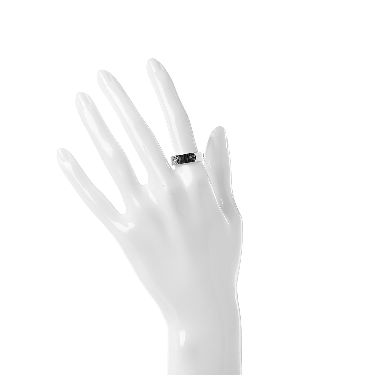 Cartier 18K White Gold 5.5mm LOVE Ring 55 7.25 2 of 4