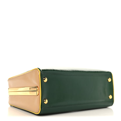 Prada Saffiano Vernice Pyramid Bag Larice Sabbia 3 of 10