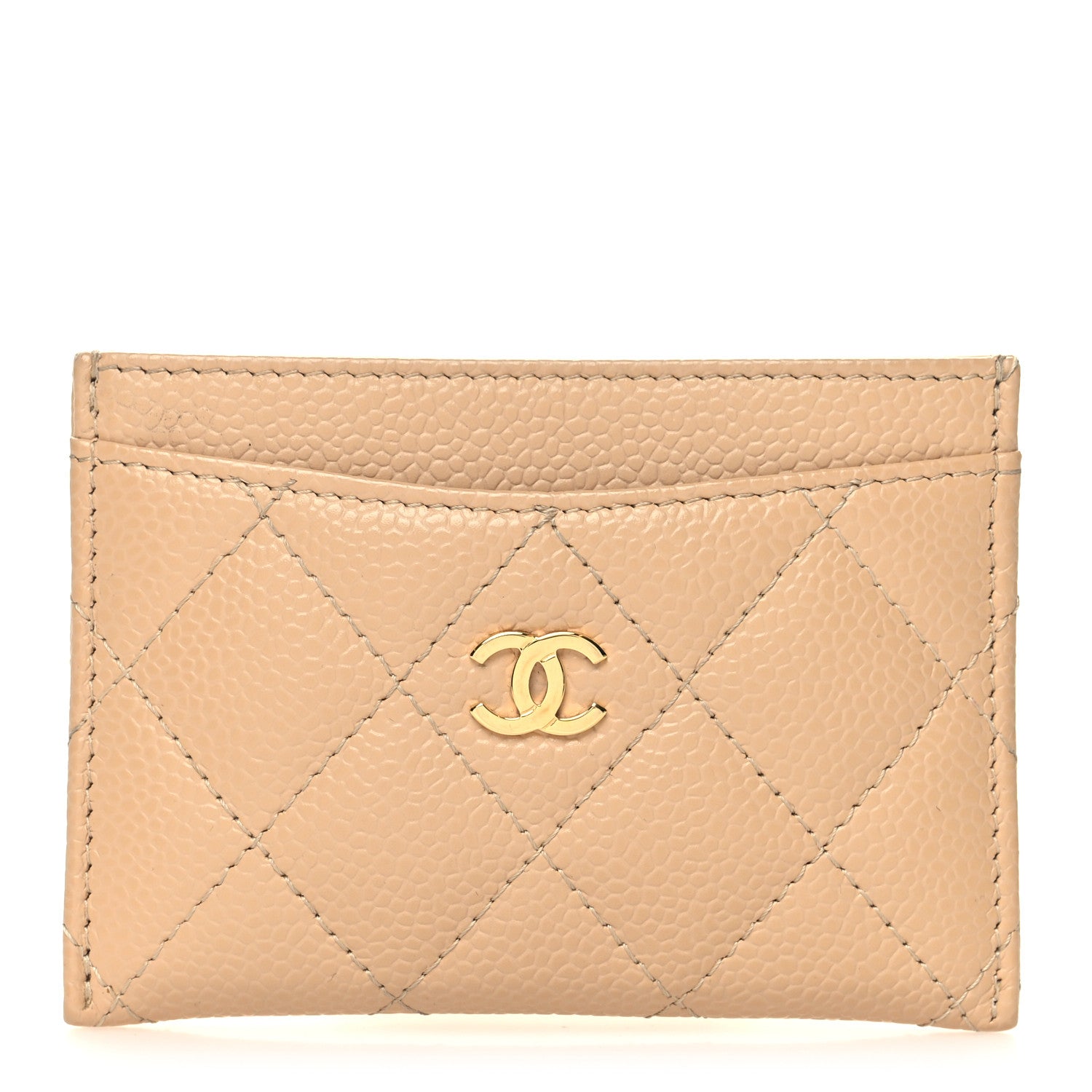 Chanel Caviar Quilted Card Holder Light Beige 1 of 9