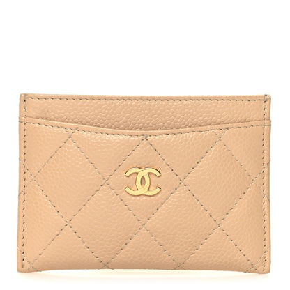 Chanel Caviar Quilted Card Holder Light Beige 1 of 9
