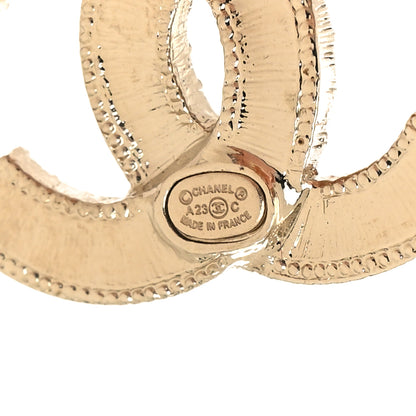 Chanel Crystal CC Drop Earrings Gold Multicolor 4 of 5
