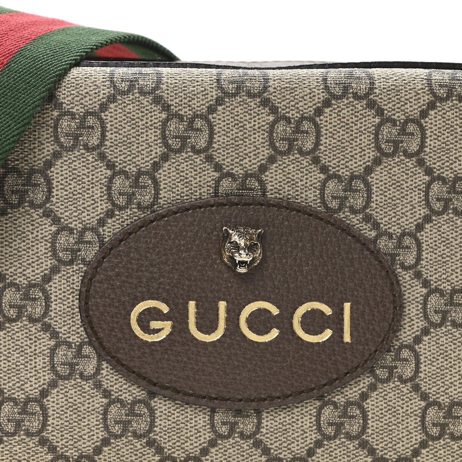 Gucci GG Supreme Monogram Web Neo Vintage Shoulder Bag Beige New Acero Crop 8 of 10