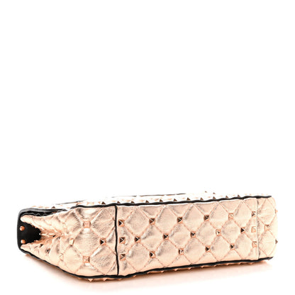 Valentino Garavani Metallic Nappa Medium Rockstud Spike Shoulder Bag Rame 4 of 11