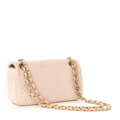 Chanel Calfskin Chevron Small Surpique Flap Ivory 3 of 10