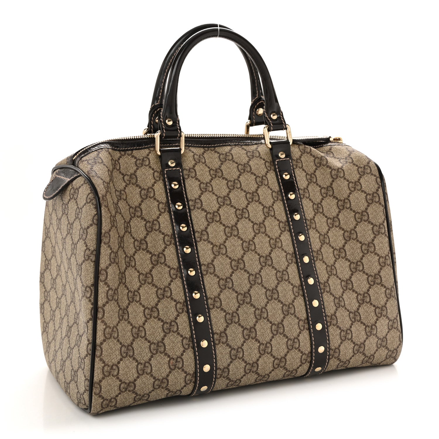 Gucci Monogram Guccissima Hearts Studded Medium Joy Boston Dark Brown 3 of 13