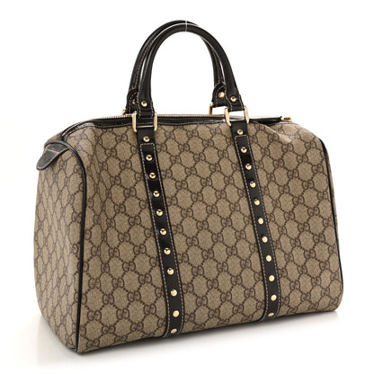 Gucci Monogram Guccissima Hearts Studded Medium Joy Boston Dark Brown 3 of 13