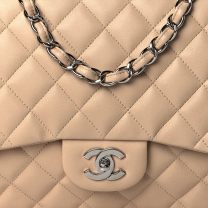 Chanel Lambskin Quilted Jumbo Single Flap Beige Clair 7 of 11