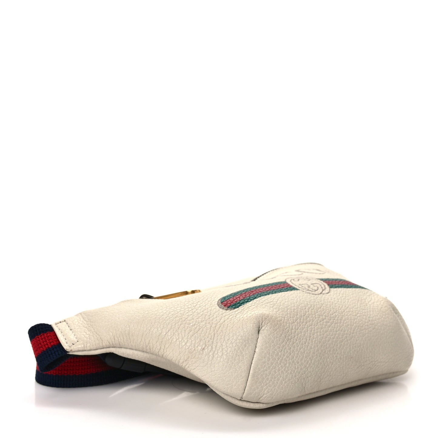 Grained Calfskin Small Logo Belt Bag White