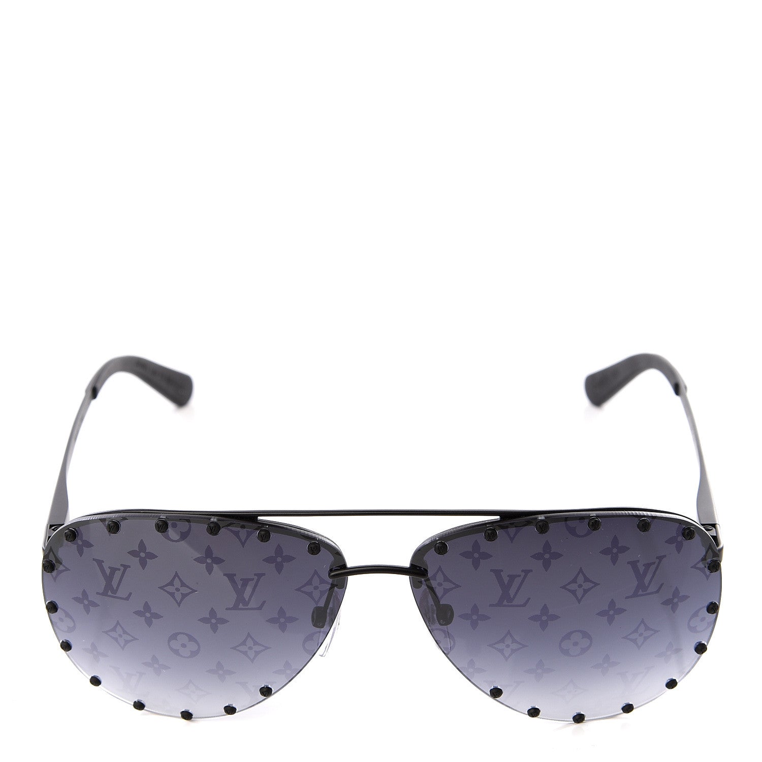 Louis Vuitton Monogram The Party Aviator Sunglasses Z0971U Black 2 of 8