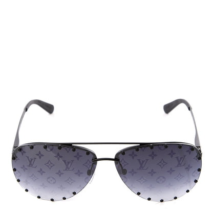 Louis Vuitton Monogram The Party Aviator Sunglasses Z0971U Black 2 of 8
