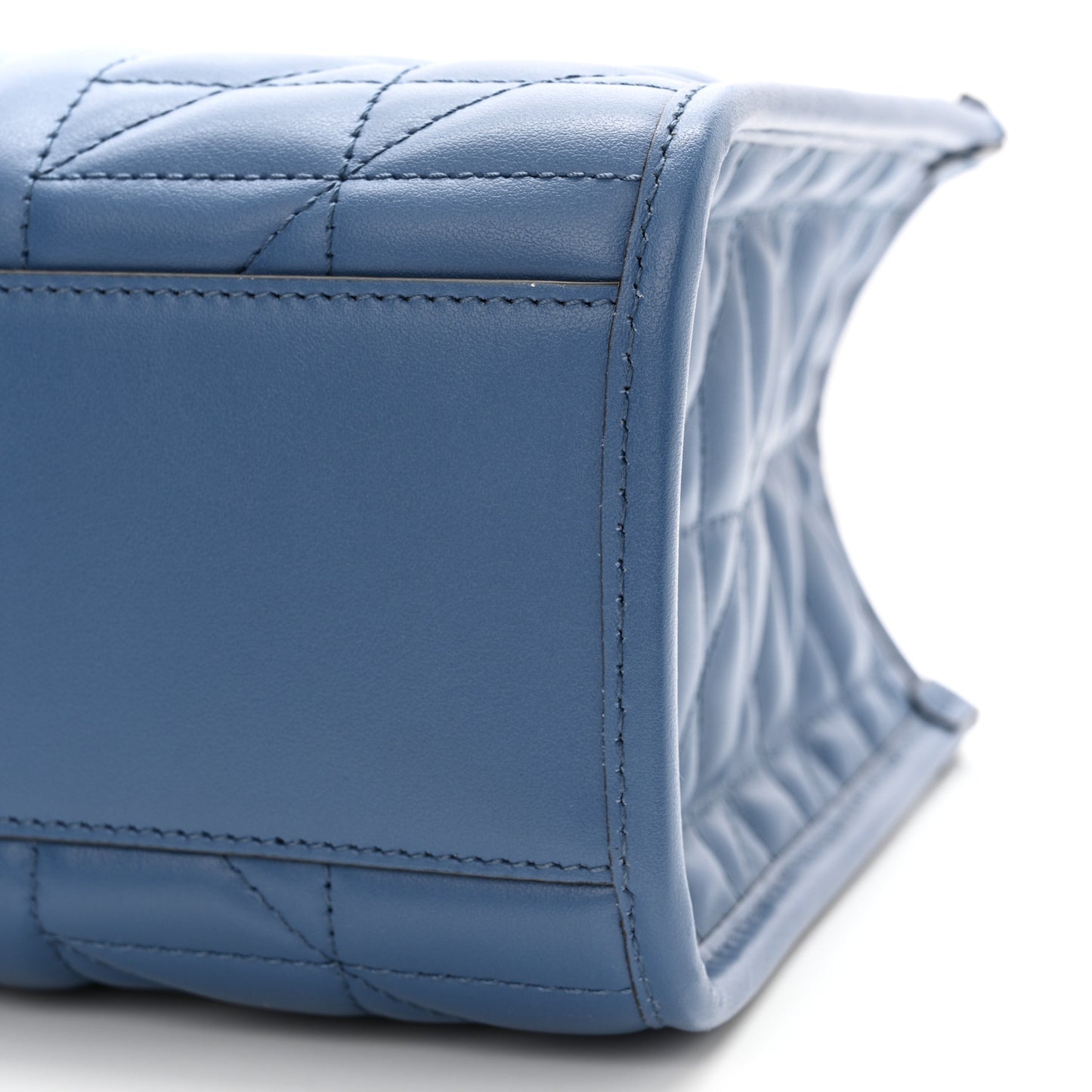 Calfskin Matelasse Aria Small GG Marmont Shoulder Tote Clear Blue